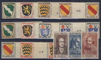 1945 Mi 1-10 ívközéprészes párokban+11-13