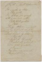 cca 1860-80 Petőfi Sándor: Föl a szent háborúra c. versének ismeretlen személytől származó kézirata, 20x14cm