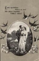 Romantic love greeting card, swallows (EK)