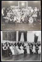 cca 1930 2 db fénykép báli összejövetelekről, pecséttel jelzettek (Schäffer Gy. fotószalon, ill. Artistica Fotó), 17,5×23,5 cm