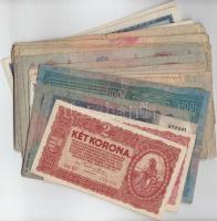 48db-os vegyes korona, pengő, adópengő bankjegy tétel T:vegyes