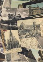 1903-1950 29db régi képeslap főleg európai városképek, kevés motívum