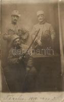 1914 Teschen, Austro-Hungarian soldiers with dog, photo (EB)