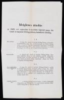 1868 Ideiglenes utasítás az 1868. évi september 1-én életbe léptetett magy. kir. vasuti és hajózási főfelügyelőség hatáskörét illetőleg, 34x21cm