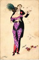 Le Tango, French Art postcard, B.G. Paris No. 594, s: Xavier Sager (EB)