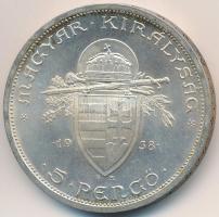 1938. 5P Ag "Szent István" T:2 patina, apró ph.
Adamo P8.1