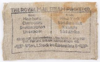 The Royal Mail Steam Packet Co. vászon írat tartó, kissé foltos, 15x19cm