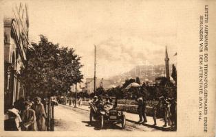 1914 Sarajevo, Letzte Aufnahme des Thronfolgerpaares einige Sekunden vor dem Attentate, 28. June / Last record of Archduke Franz Ferdinand of Austria and his wife a few seconds before the assassination in 28 June 1914 (EK)