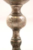 Antik ezüst (Ag.) kehely, jelzett (13 lat, O.J.T.R), mesterjeggyel (SZL), szaru betéttel, korának me...