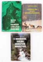 3 db vadász témájú könyv: Czifferszky István: A gemenci bak és más elbeszélések. Bp., 1980, Móra Ferenc Könyvkiadó.; Molnár Gábor: Kalandok a brazíliai őserdőben. Bp., 1981, Szépirodalmi Könyvkiadó.; Tomai Éva, Zoltán János: A Kaukázustól Skóciáig vadásztunk, horgásztunk. Bp., 1987, Mezőgazdasági Kiadó. Példányonként változó, nagyrészt jó állapotban.