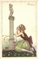 Italian art deco postcard, Anna & Gasparini 535-1 s: Busi