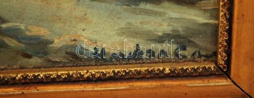 Kovács jelzéssel: Erdei út házzal. Olaj, farost, keretben, 55×44 cm