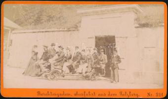 cca 1880 Berchtesgaden automobilos kirándulás  / cca 1880 Berchtesgaden excursion with automobile. Baldi & Würthle photo 7x11 cm