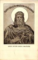 Szent István király emlékére, 'Eljön még a te országod István király', kiadja a Szent István-Társulat / Stephen I of Hungary, memorial postcard (EB)