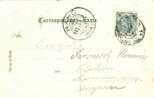 Vienna, Wien. Reichsbrücke, Rotunde, Schneider & Lux, 'Gruss aus...' litho