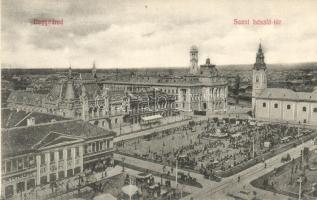 Nagyvárad, Oradea; Szent László tér, piac / square, market