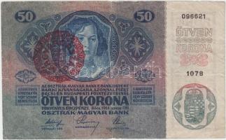 1914. 50K piros "Magyarország" felülbélyegzéssel T:III