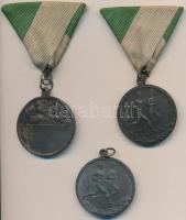 ~1930-1940. 3db fém futó sportérem, kettő "LUDVIG BP" gyártói jelzéssel, kettő szalaggal T:2-