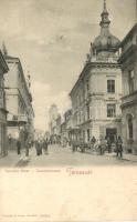 Temesvár, Timisoara; Lonovics utca, Hungária Szálló / street, Hotel Hungaria