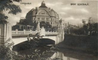 Temesvár, Timisoara; Központi fürdő, villamos / central bath, tram
