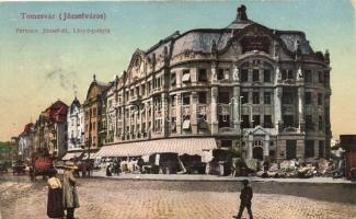 Temesvár, Timisoara; Ferenc József út, Lloyd palota / street, palace (EK)