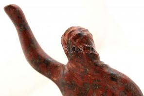 Héra József (1976- ): Integető. Gránit, jelzett, talapzaton,  m:27 cm