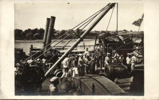 1916 Belene, Belena; Austro-Hungarian battle ship, mariners on board, photo