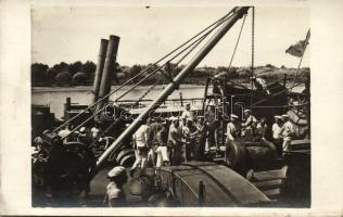 1916 Belene, Belena; Austro-Hungarian battle ship, mariners on board, photo