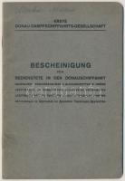 1940 Igazolvány Dunagőzhajózási alkalmazottak részére, arcképes. Szép állapotban, pp.:16, 16x11cm