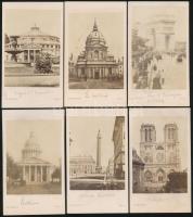 cca 1870 Párizs 13 db feliratozott, mozgalmas városképes fotó / Paris, France 13 photos 7x11 cm