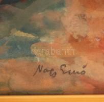 Nagy Ernő  (1926-): Rajzolók a parton. Akvarell, papír, sérült, 29×40 cm