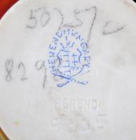 Herendi aranyfácán, kézzel festett, jelzett, restaurált, m:7,5 cm, h:20 cm