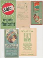cca 1900 Vegyes tisztítószer számolócédula: Tátra, Kovald, Sidol, Scmoll, Patyolat.  Szép állapotban, 5db,   11x6cm és 14x8cm