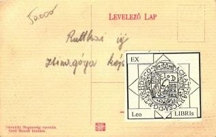 Ruttka, Vrútky; az új Izraelita templom, zsinagóga; ex libris a hátoldalon, kiadja Gerő Henrik / syn...