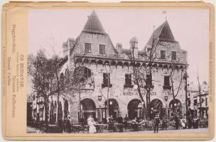1896 Ős Budavár: Nagykávéház, Klösz fotó kartonon, A Fényképészeti Szövetkezet kiadása, cca 16x10cm