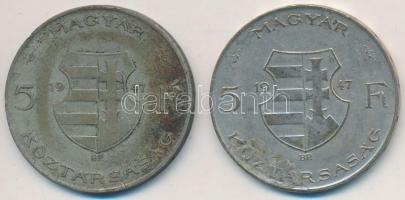 1947. 5Ft Ag "Kossuth" (2x) T:3