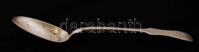 Antik ezüst (Ag.) kanál, "G. K." monogrammal, jelzett, h: 21 cm, nettó 64 g /

Antique s...