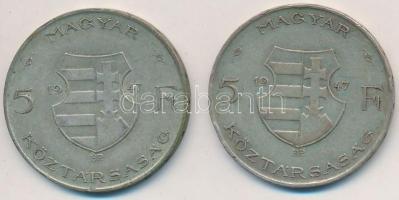 1947. 5Ft Ag "Kossuth" (2x) T:2-,3