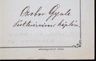 1870 Czobor Gyula Fiumei Tengerészeti Akadémia hittanárának aláírása házassági levélen, 26x42cm