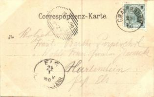 Reinprechts, Verlag v. Joh. Saska, Krems. Floral 'Gruss aus...'