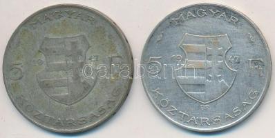1947. 5Ft Ag "Kossuth" (2x) T:2-,3