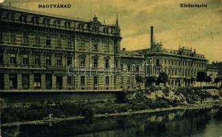 Nagyvárad, Oradea; Körös, Leszámítoló és Jelzálogbank, Gazdák Biztosító Szövetkezetének nagyváradi vezérképviselősége, Bartos Bódog üzlete; kiadja Klein Sándor és Vilmos / river, bank, shop (EK)