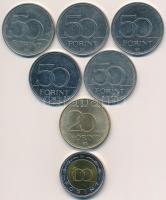 2002. 100Ft "Kossuth" + 2003. 20Ft "Deák" + 2004-2007. 50Ft (5xklf) emlékkiadáso...
