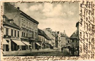 Nagyszeben, Hermannstadt, Sibiu; Heltauer utca, Friedrich Schwabe üzlete / street, shop (Rb)