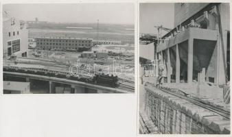 cca 1951-1961 Épül Sztálinváros, 2 db fotó, 12x17 cm