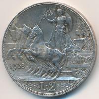 Olaszország 1908R 2L Ag "III. Viktor Emánuel" T:2
Italy 1908R 2 Lire Ag "Vittorio Em...