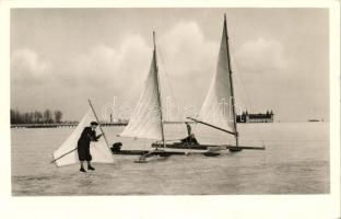 Balatonfüred, Jégvitorlázás a befagyott Balaton jegén