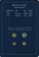 Guinea 1985-1987. 1Fr-25Fr 4xklf  db, forgalmi szett felbélyegzett kartonlapon T:1
Guinea 1985-1987...