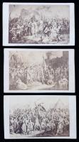 cca 1860 Árpád, Zrínyi, Mátyás: magyar történelmi személyek 3 db fénnyomat  / Hungarian royals photgravures  7x11 cm