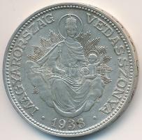 1938. 2P Ag "mosolygós Madonna" T:1-,2  Adamo P7